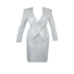 Vintage 80s Lace Baroque 2Pc Suit Blazer & Skirt